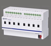 Module de contrôle de relais KNX 8 voies avec boutons manuels locaux, matériel de contrôle intelligent de l'éclairage configurable ETS pour usage commercial