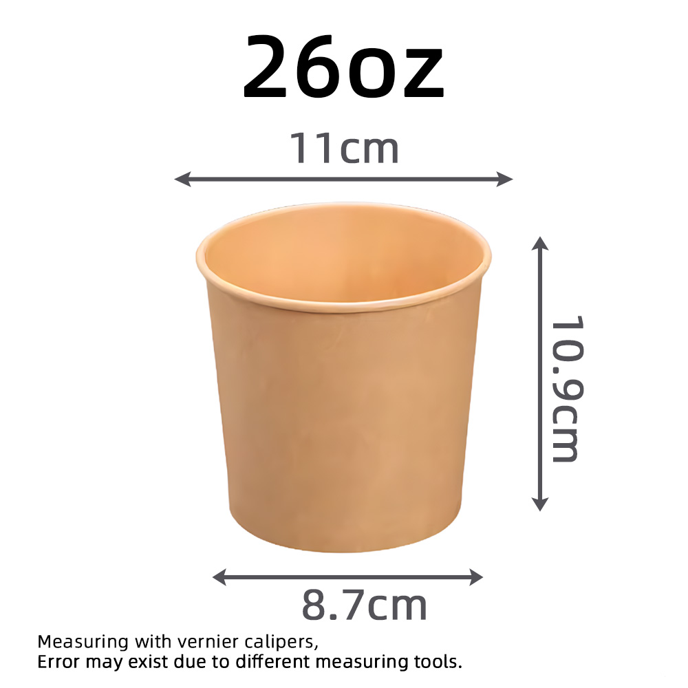 750ml/26oz Eco-Friendly Food Grade Disposable Paper Plates & Bowls for Pizza Snack Salad Takeaway Containers Food Packaging