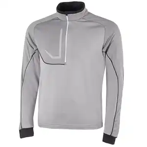 OEM custom logo slim fit long sleeve gray spandex polyester half zip collar 1/4 quarter zip athletic pullover golf sweatshirt