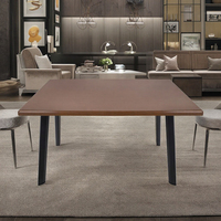 Table de salle à manger extérieure moderne en chêne foncé 1200x700MM, étanche et extensible, pour la maison, petit café, hôtel, entrepôt, entrée