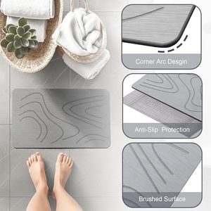 Tappetino da <span class=keywords><strong>Doccia</strong></span> <span class=keywords><strong>Antiscivolo</strong></span> in Terra Diatomacea Geyon, <span class=keywords><strong>Tappetini</strong></span> da Bagno ad Asciugatura Rapida e Assorbenti - Product Image 3