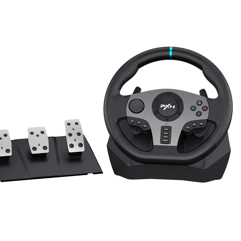 PXN V9 ゲームステアリングホイール PS4用 900度回転 カスタムロゴ対応