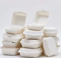 Anti-val 1100ml Wegwerp Lunchbox met Deksel Biologisch afbreekbaar Maïszetmeel + PP Ecologisch Verantwoord Afhaallocatie Bento Box