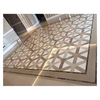 Médaillon en marbre personnalisé, motif de pierre naturelle, mosaïque en marbre à jet d'eau