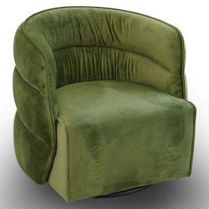 Walden Modern Swivel Chair-Green Velvet Convertible & <b>Reclining</b> for Living Room Dining Bedroom - Product Image 2