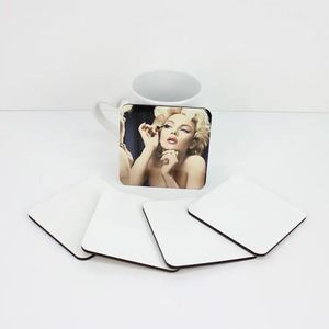 Square Round Mdf Sublimation <b>Coasters</b> With <b>Cork</b> Back for Dining Table - Product Image 2