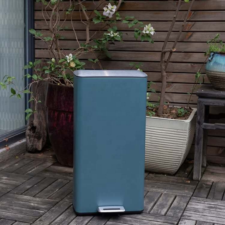 Ménage Recycler Poubelle Avec 2 compartiments/maison Cuisine Bac À Compost En Acier Inoxydable Pédale Poubelle
