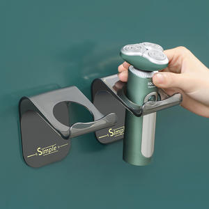 ที่วางมีดโกนติดผนังแบบเรียบง่ายสีเขียวโปร่งใสทนทานชั้นวางของในห้องน้ำสำหรับเครื่องโกนหนวดไฟฟ้า - Product Image 5