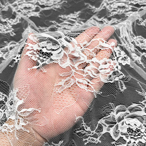 GCW-L240703-009 미국 친환경 럭셔리 신부 레이스 원단 웨딩 원피스 대 한 우아한 꽃 자수 부드러운 레이스 - Product Image 6