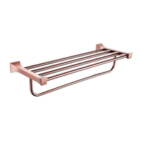 Ensemble d'accessoires de salle de bain de luxe en acier inoxydable doré rose, 8 pièces, porte-papier toilette, design moderne pour la salle de bain à domicile
