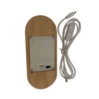 Veilleuse 3D en bois de hêtre, 1 LED blanc chaud, interrupteur à pression, CRI 60, alimentation USB, 3W, certifiée CE/RoHS, garantie 1 an