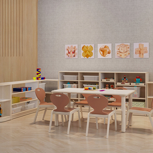 Muebles de Madera para Guardería y Preescolar, Muebles de Madera para Jardín de Infancia, Juego de Mesa y Sillas para Salón de Clases - Product Image 4