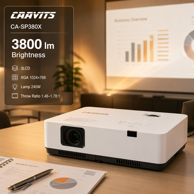 CAAVITS 3800 Lumens XGA 3LCD Projector Interactive for University Lecture Hall Conference Room Wholesale Projector CA-SP380X
