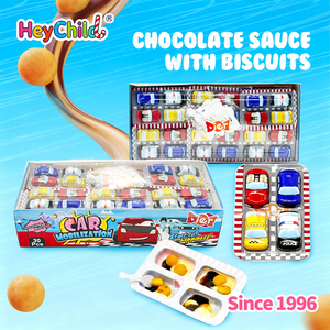 Vente en gros de bonbons marque privée personnalisée pour enfants sauce au chocolat en forme de voiture mignonne avec <span class=keywords><strong>biscuits</strong></span> collation savoureuse amusante pour les cadeaux et la récréation - Product Image 2