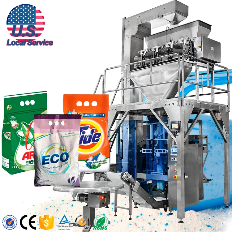 USA Local Service Automatic 1KG 3KG Laundry Detergent Powder Bag Filling Packing Machine Washing Powder Pouch Packing Machine