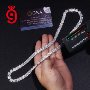 Collana Tennis a Grappolo di Moissanite JIUZUAN in Argento S925 Placcato <span class=keywords><strong>Oro</strong></span> Bianco 18K, Colore <span class=keywords><strong>D</strong></span>, VVS, Taglio Brillante, Supera il Test della Moissanite - Product Image 5