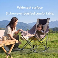 Fauteuil à bascule pliable d'extérieur en acier à haute teneur en carbone, style américain, inclinable pour la sieste et le loisir, pour balcon/maison