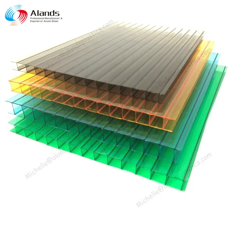 Alands plaque de couverture en polycarbonate à double paroi, polycarbonate à double paroi, panneaux de serre en polycarbonate translucide