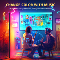 Lampe sur pied LED multicolore moderne à lumière RGB, décoration lumineuse, lampe d'angle intelligente Wi-Fi Tuya, directement de l'usine au Vietnam
