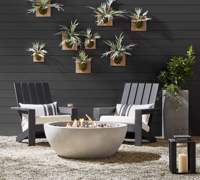 Mobilier d'extérieur décoratif chauffant résistant aux UV et à la rouille Table de foyer au propane en béton