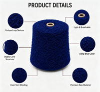 Stock Ready Eco-Friendly Dyed Comfortable Texture Recycled Polyester/Nylon 1/5.8Nm Loop Yarn for Handmade Scarf Hat Knitting