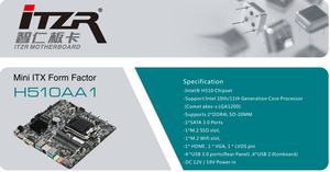 Nouvelle carte mère de bureau ITZR H510 Mini ITX, processeur Core/Pentium/Celeron de 10e/11e génération, DDR4, <span class=keywords><strong>LGA</strong></span> <span class=keywords><strong>1200</strong></span>, SATA intégré, 64 Go - Product Image 6
