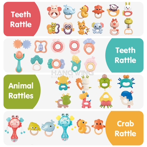 HW 0-3 ans nouveau-né bébé dents formation mâcher apaisant anneau de dentition jouets multi-thème sûr de qualité alimentaire bouilli <span class=keywords><strong>hochet</strong></span> de dentition - Product Image 3