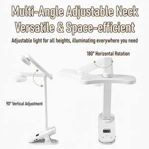 <span class=keywords><strong>Lampe</strong></span> <span class=keywords><strong>de</strong></span> lecture portable <span class=keywords><strong>à</strong></span> 3 couleurs réglables avec horloge, rechargeable, <span class=keywords><strong>à</strong></span> clipser, <span class=keywords><strong>lampe</strong></span> <span class=keywords><strong>de</strong></span> table, protection des yeux, <span class=keywords><strong>lampe</strong></span> <span class=keywords><strong>de</strong></span> <span class=keywords><strong>bureau</strong></span> LED pliable - Product Image 4