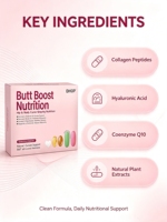 Kit de Nutrition Naturelle pour le Rehaussement des Fesses et le Remodelage des Hanches – Capsules Molles – Produits de Beauté à base de Maca, Collagène, CoQ10, Racine de Kudzu et Ashwagandha