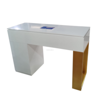 Table de manucure des ongles, portable, noire, de style moderne, ventilateur de poussière, pour salon de beauté, 1 pièce