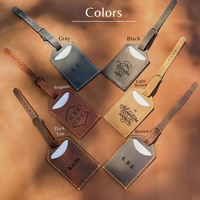 Étiquette de bagage personnalisée en cuir véritable fait main avec sangle, idéale pour les cadeaux de mariage, les souvenirs de voyage et les accessoires de bagage, personnalisable avec votre logo.