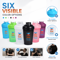 Bouteille shaker de qualité supérieure 500 ml avec boule mélangeuse, anti-fuite, pour protéines, portable, avec poignée et boucle, pour le sport