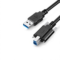 Câble USB 3.0 LUNG KAY OEM à montage sur panneau, type B, avec double verrouillage par vis, 5 Gbps, haute vitesse, qualité industrielle