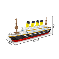 Modelo Grande del Titanic con Luz, Compatible con Otros Modelos, Regalo, Bloques de Construcción Educativos, Juguetes para Niños