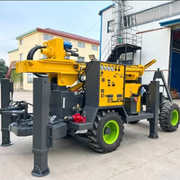 Plate-forme de forage hydraulique de puits d'eau de roues de 180m 200m 300m 400m 500m pour la machine rotative de roche de forage profond