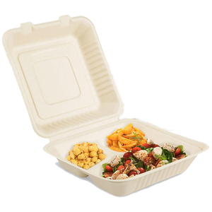 Caja de Almuerzo de Papel Kraft a Granel, Ecológica, Reciclable, de 6 Pulgadas, Biodegradable, Contenedor de Hamburguesas de Bagazo, Caja de Embalaje de Alimentos - Product Image 3