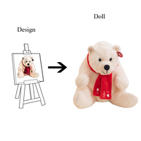 Jouets en peluche personnalisés mignons ours polaire en peluche avec écharpe jouet en peluche