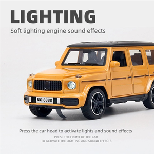Quy mô 1:32 đen trắng hợp kim Đỏ off-road mô hình ánh sáng âm thanh hiệu ứng kéo trở lại xe kim loại đúc với cửa mở - Product Image 2