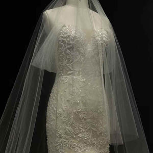 Vestido de Novia Moderno NT30 de Manga Corta con Volantes, Estilo Sirena, Largo hasta el Suelo, con Encaje Floral, Apliques de Cristal y Bordado - Product Image 4