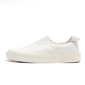 Nouvelles baskets décontractées classiques basses en toile blanches vulcanisées pour hommes, personnalisables avec logo, style mocassin tendance - Product Image 1