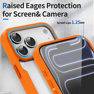 Coque de téléphone antichoc transparente avec pare-chocs, dos <span class=keywords><strong>rigide</strong></span> de 2,0 mm et cadre souple en TPU coloré pour iPhone 17 16 15 14 13 Pro Max - Product Image 3