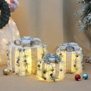 <b>Christmas</b> Light Up Three Piece Gift <b>Box</b> Display Rectangle Decor For <b>Christmas</b> <b>Tree</b> And Scene Setup - Product Image 2