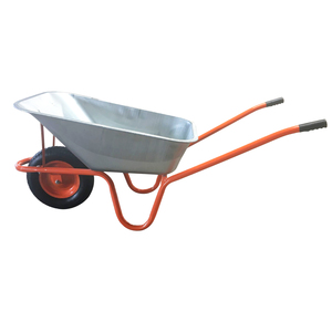 WB6414L Brouette de chantier robuste 160 kg avec roue pneumatique 4.00-8 et plateau en acier thermolaqué, carretilla de jardin - Product Image 6