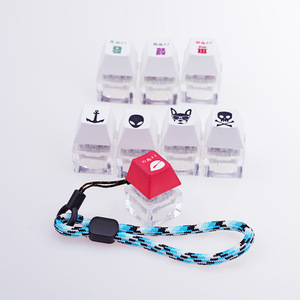 Bàn Phím Keycap Keychain Tùy Chỉnh Thiết Kế Logo Vui Thần Động Keychain Với Ánh Sáng LED Clicker Căng Thẳng Cứu Trợ <span class=keywords><strong>Key</strong></span> Mũ Keyring - Product Image 3