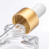 Flacon compte-gouttes en verre givré carré et rectangulaire plat réutilisable de 30 ml, 50 ml, 100 ml avec boîtes en papier pour huile capillaire et sérum