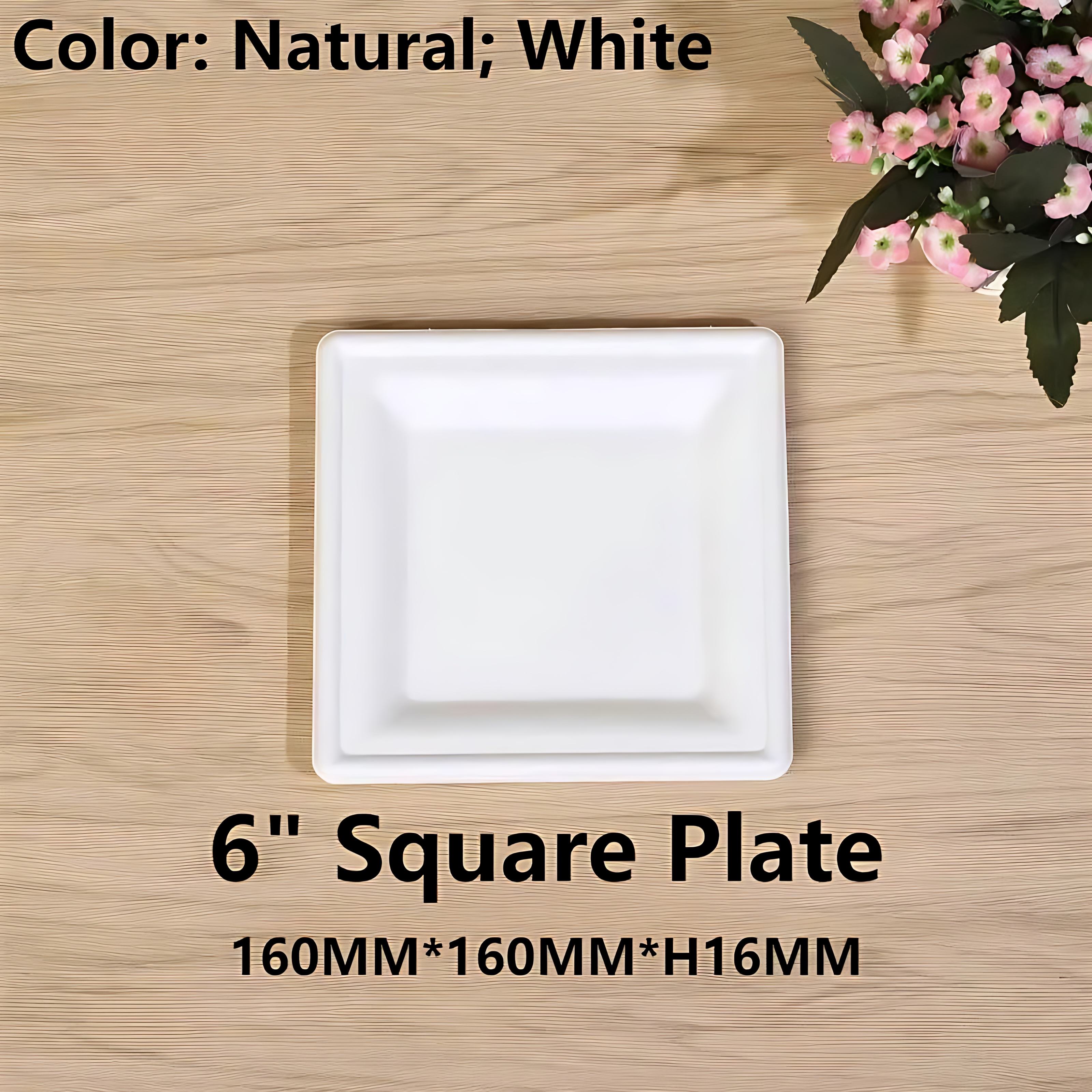 จานสี่เหลี่ยมขนาด 6 นิ้ว