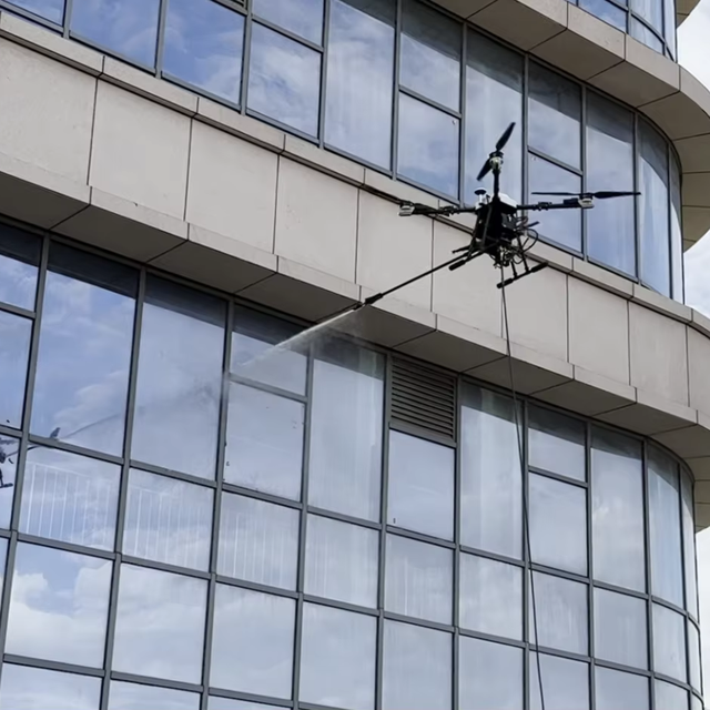 Cleaning Drone RTK Professional Drone Tethered Power System:Specialized for Window Cleaning & Building Washing