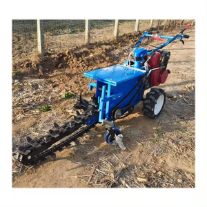 Double Chain Small Hand Trencher Orchard <b>Machine</b> <b>Walking</b> Excavating <b>Machine</b> - Product Image 3