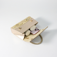 Bolso de Noche Trapezoidal de Lujo para Mujer, Cubierto de Diamantes de Imitación, Diseño de Solapa de Cristal Marquise, Asa de Muñeca con Diamantes para Bodas y Fiestas