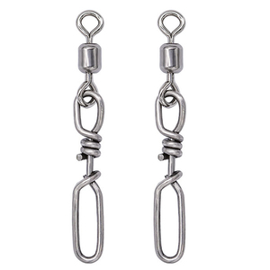 Connecteur rapide tout en acier inoxydable avec anneau de guidage supérieur et mousqueton pivotant pour la réparation de la tête de canne à pêche et le bricolage de matériel de pêche - Product Image 1